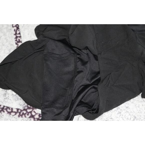 Womens 2 in 1 Running Shorts Lightweight Athletic Workout Shorts w/Liner Black - Picture 6 of 6